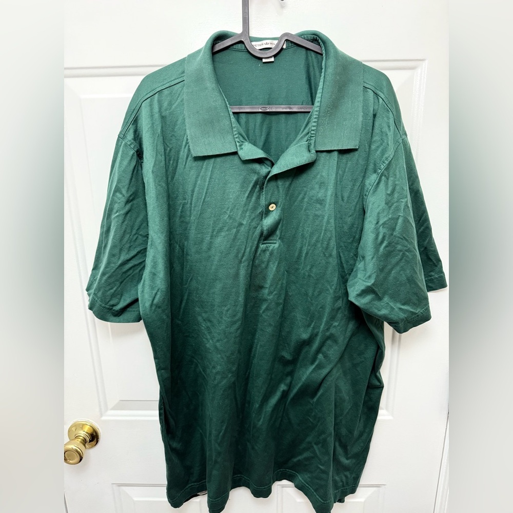Men’s Peter Millar Dark Green Short Sleeve Polo Size 2XL Office Golf Casual